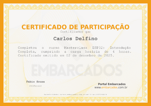 2026 03 06 Masterclass Esp32  Introducao Completa Embarcados