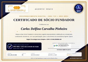 2026 07 08 Certificado Socio Fundador Agentic Space Carlos Delfino Carvalho Pinheiro 1
