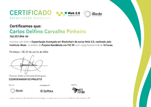 2026 09 02 Capacitacao Avancada Em Blockchain Do Curso Web 30 Irede