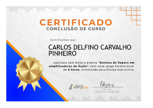 Certificado Semana Do Reparo Em Amplificadores De Audio