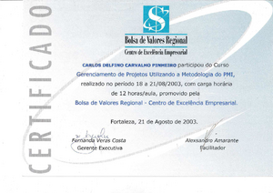 Gerenciamento De Projetos Utilizando A Metodologia Do Pmi Bolsa De Valores Regional Do Ceara