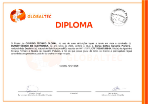 Certificado Curso De Eletronica Frente