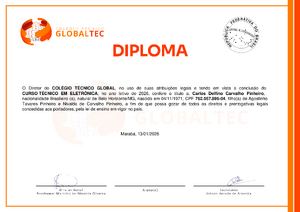 Certificado Curso De Eletronica